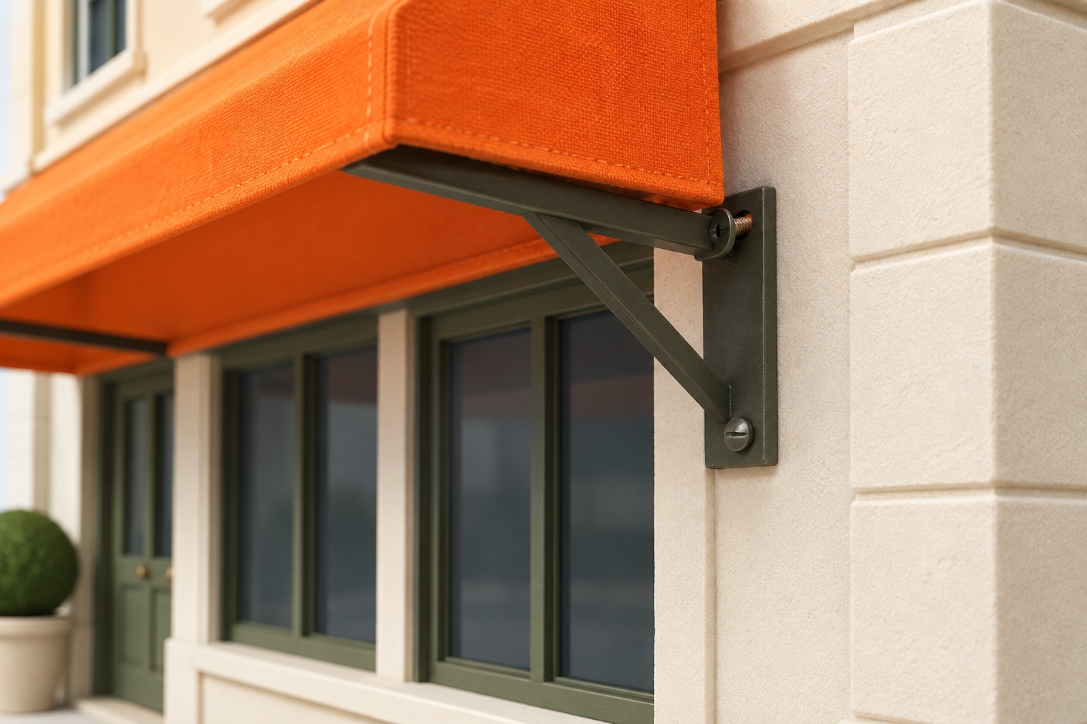 Cedar Street Shop awning fixing captured before handover